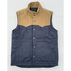 Men's Union Sea WA Navy/Corduroy Vest Size M Coat Jacket Blue